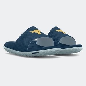 Under Armour UA Project Rock Brahma Bull Slides Sandals 3025237-400 Men's sz 13